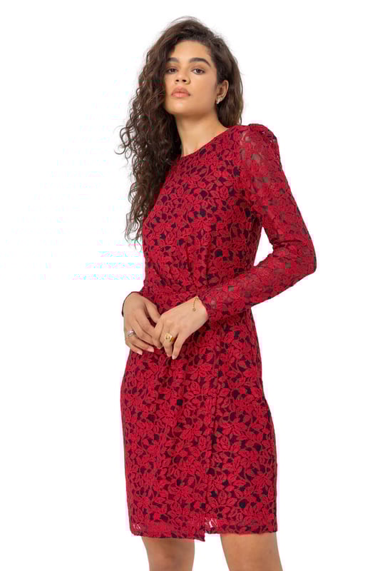 Roman red shop lace dress