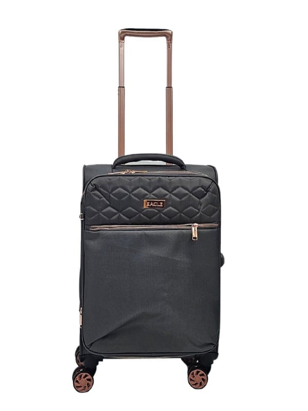 Skyper-Kofferkollektion: Wo Stil auf müheloses Reisen trifft! Wir stellen Ihnen die Skyper Suitcase-Kollektion vor, eine nahtlose Verbindung von Mode und Funktionalität, die Ihr Reiseerlebnis bereichern soll. Diese atemberaubende Kollektion ist in vier Größen und einer Reihe schicker Farben erhältlich, darunter Schwarz, Lila, Blaugrün und Grau, um den unterschiedlichen Geschmäckern jedes Reisenden gerecht zu werden. Hauptmerkmale: • Kontrastierender Reißverschluss in Roségold: Beim Skyper-Koffer wird auf Details geachtet. Der kontrastierende Reißverschluss in Roségold verleiht nicht nur ein Element von Eleganz und Raffinesse, sondern sorgt auch dafür, dass Ihre Sachen stilvoll gesichert sind. • Spinner-Räder: Verabschieden Sie sich von den Strapazen beim Umgang mit schwerem Gepäck. Jeder Skyper-Koffer verfügt über leichtgängige Spinnerräder, die eine mühelose Navigation durch Flughäfen, Straßen und Hotellobbys ermöglichen. Die 360-Grad-Spinnerräder sorgen für außergewöhnliche Manövrierfähigkeit und ein nahtloses Reiseerlebnis. • Vordertasche: Mit der praktischen Vordertasche bleiben Sie unterwegs organisiert. Diese zugängliche Tasche ist ideal für die Aufbewahrung von Reiseutensilien wie Pässen, Bordkarten und kleinen Elektronikgeräten und stellt sicher, dass Ihre wichtigen Gegenstände immer griffbereit sind. • Leichtes Material: Reisen Sie bequem mit der leichten Konstruktion des Skyper-Koffers. Dieser Koffer ist aus langlebigen Materialien gefertigt, die das Gewicht auf ein Minimum reduzieren. So können Sie mehr einpacken, ohne die Gepäckgrenzen zu überschreiten. Perfekt für Vielflieger und Abenteuerlustige. Ganz gleich, ob Sie einen Wochenendausflug oder eine Fernreise planen, die Skyper-Kofferkollektion sorgt dafür, dass Sie stilvoll und bequem reisen. Verschönern Sie Ihre Reise mit diesem atemberaubenden Koffer, der modisches Design mit praktischen Funktionen nahtlos verbindet, und das alles zu einem erschwinglichen Preis. Rüsten Sie auf den Skyper-Koffer auf und definieren Sie Ihr Reiseerlebnis neu – intelligent, stilvoll und problemlos! Komplettset 3 Größen | Cabin+ Medium+ Large, • 20-Zoll-Kabinenkoffer – Größe 56 x 36 x 22 cm, Gewicht: 2,4 kg, Fassungsvermögen: 46 Liter • 25-Zoll-Mittelkoffer – Größe 72 x 44 x 26 cm, Gewicht: 2,9 kg, Fassungsvermögen: 90 Liter • 29 Zoll groß Koffer – Größe 81,5 x 49 x 30 cm, Gewicht: 3,4 kg, Fassungsvermögen: 128 Liter. Hinweis: Dieses Produkt wird in mehreren Größen geliefert, Sie erhalten alle auf den Bildern gezeigten Größen
