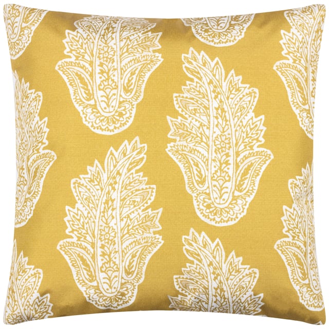 A splendidly designed outdoor cushion which is adorned with delicately printed flowers and fronds in a sublime paisley print, on a bold coloured background. The reverse boasts the same design but in inverted colours, so you have a choice of two styles to employ. All printed on durable UV and water resistant Polyester fabric, to create a stylish addition to your outdoor space for those long, hot sunny days in the garden.