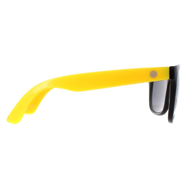 Smarty Rectangle Kids Black Yellow Grey X2133  Sunglasses Ensure your child is stylishly protected with SMARTY Designer Sunglasses model X2133B, perfect for youths aged 7 to 11 years old. These rectangular-shaped sunglasses feature a sleek black frame with vibrant yellow plastic arms and grey lenses, providing superior UV protection and a contemporary, eye-catching look. The X2133B model combines modern design with youth-friendly comfort and durability, making them ideal for any outdoor adventure. Available at an unbeatable discount from the regular retail price, these designer sunglasses offer exceptional quality and value. Equip your child with the ultimate blend of style and safety with SMARTY sunglasses.