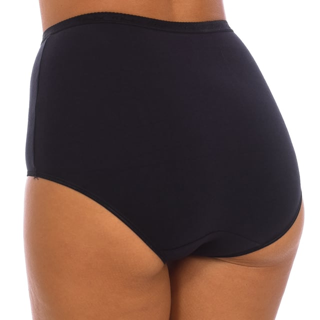 Pack-2 compression briefs Playtex.
 Color Black
 Ultra-flat elastic waist.
 Non-slip material.
 Invisible effect and shape maintenance.
 breathable fabric
 Flat seams and views in tone.

 Composition: 95% Cotton, 5% Elastane

 Wash at maximum temperature.
 -Do not bleach.
 -Do not use dryer.
 -Do not use iron.
 -Do not dry clean.