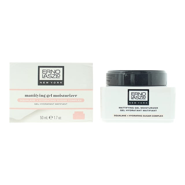 Erno Laszlo Squalane + Hydrating Sugar Complex Mattifying Gel Moisturiser is a perfect moisturiser for reducing the look of pores and controlling excess shine. Infused with skin-quenching Squalane and Hydrating Sugar Complex, delivering instant and long-lasting hydration, while providing a lightweight, non-greasy finish. Ideal for all seasons and skin types, it leaves your complexion feeling  deeply hydrated, balanced, smooth, and beautifully matte.