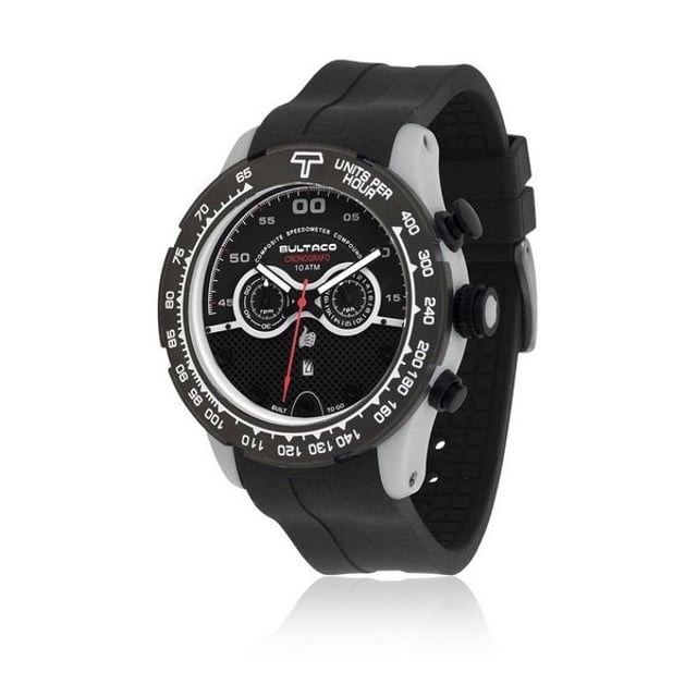 If you like to follow the latest trends in fashion and accessories, buy Men's Watch Bultaco H1PA48C-SB2 (48 mm) at the best price. Gender: Male Case diameter: 48 mm Dial color: Gray matte type: Buckle Waterproof: 10 atm Case material: stainless steel Color: Silicone 3 atm: Includes case Brand Features: Quartz Special: Chronograph