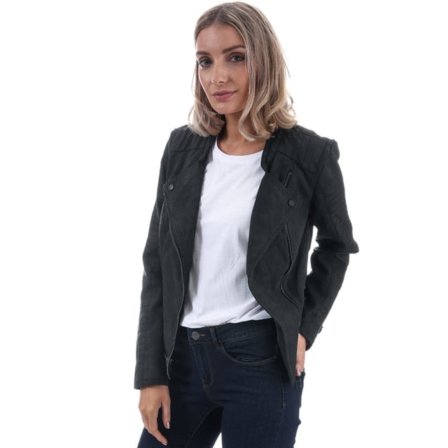 Only ava faux online leather biker jacket