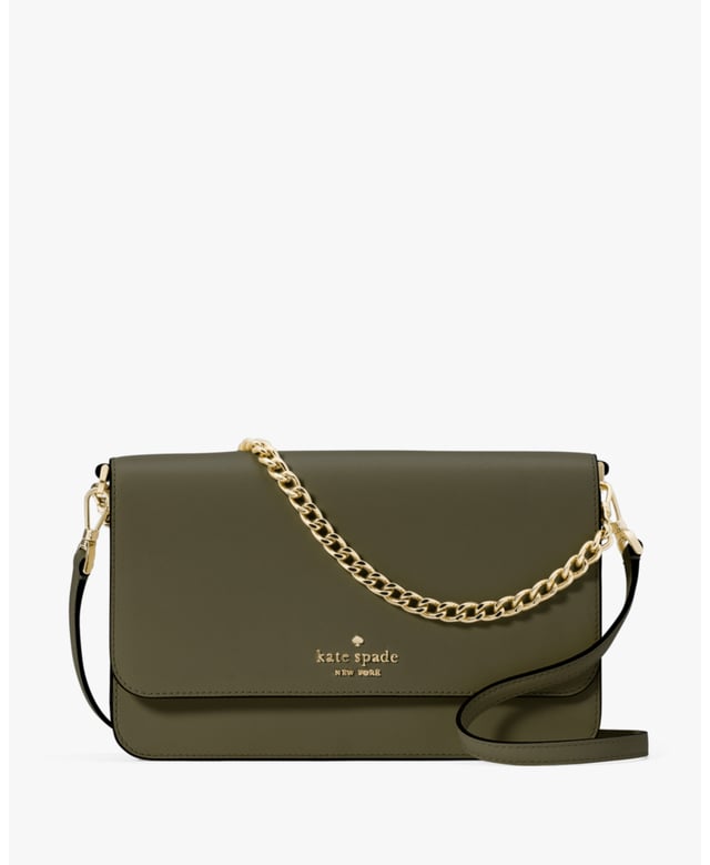Madison Saffiano Leather Willow Flap Convertible Crossbody, Metal Pinmount With Spade Logo, Back Zip Pocket, Back Zip Pocket,  Length: 5.50 Cm,  Width: 15.50 Cm,  Height: 25.00 Cm