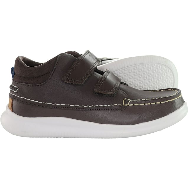 The Clarks Crest Tuktu Kids Brown Shoes are likely a pair of comfortable and stylish footwear designed for children. Here are some features you might expect:

 Quality Materials:  Clarks is known for using high-quality materials in their footwear to ensure durability and comfort.

 Kid-Friendly Design:  The shoes are designed with children in mind, featuring elements that cater to their comfort and ease of use.

 Comfortable Insole:  Clarks shoes typically have a well-cushioned insole to provide comfort and support for young feet.

 Durable Outsole:  The outsole is likely designed to be durable and provide good traction, ensuring safety during playtime activities.

 Crest Tuktu Collection:  Specific details about the Crest Tuktu collection, such as unique design elements or branding, may be present on these shoes.