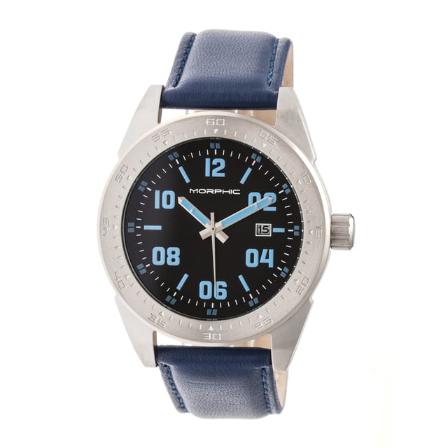 316L Surgical-Quality Stainless Steel Case, Precision Japanese Quartz Movement, Non-Glare Scratch-Resistant Mineral Crystal, Genuine Padded Leather Strap, Logo-Engraved Stainless Steel Clasp, Date Indicator, 44mm Case Diameter, 5ATM Water Resistance.