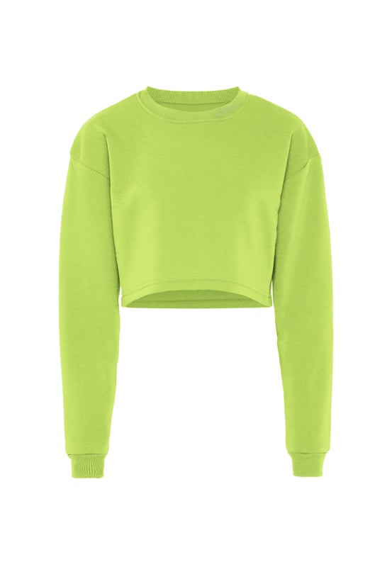 De cropped trui van myMo ATHLSR brengt je met zijn vele kleuren in een goed humeur, terwijl het zachte, ongecompliceerde materiaal en de losse pasvorm met overlappende schouders voor comfort zorgen. De maatvaste geribde manchetten aan de mouwen en halslijn complementeren het ontwerp.  Sweatshirt