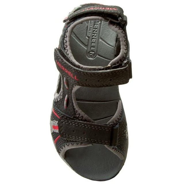 Merrell Panther Hook & Loop Black Nubuck Leather Kids Sandals MC53338