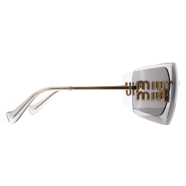 Las gafas de sol Miu Miu MU54YS 5AK30B en gris claro dorado presentan una montura atrevida y sin montura que irradia confianza y sofisticaciÃ³n, fabricada en metal de alta calidad para ofrecer una sensaciÃ³n de lujo. Las lentes proporcionan una protecciÃ³n UV superior al tiempo que aÃ±aden un toque de glamour, perfecto para cualquier persona a la moda. Con detalles distintivos y el icÃ³nico logotipo de Miu Miu sutilmente grabado en las patillas, las gafas de sol MU54YS son un accesorio imprescindible para quienes se atreven a marcar tendencia. Sea el centro de atenciÃ³n y deje que su estilo brille con Miu Miu.