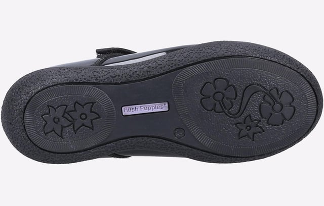 Trendy Girls Back To School Shoe; The Rosanna Patent offers a durable and sturdy TPR sole with a decorative heart embellishment so your feet can look and feel great all day. Fit Left Fit Right - Unique fitting system allows for 5 different width fittings for each individual foot. Every pair of shoes comes with 3 pairs of footbeds.
- Enhanced Toe and Heel Guards- Pretty Floral Sole Design- Approx 12mm Heel Height- Fashionable Decorative Floral Design
