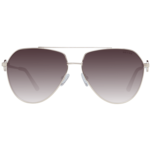 Guess Aviator Womens Gold Brown Gradient GF6140  Sunglasses are a stylish modern aviator style for women with a unique temple design design that really sets these awesome sunglasses off.