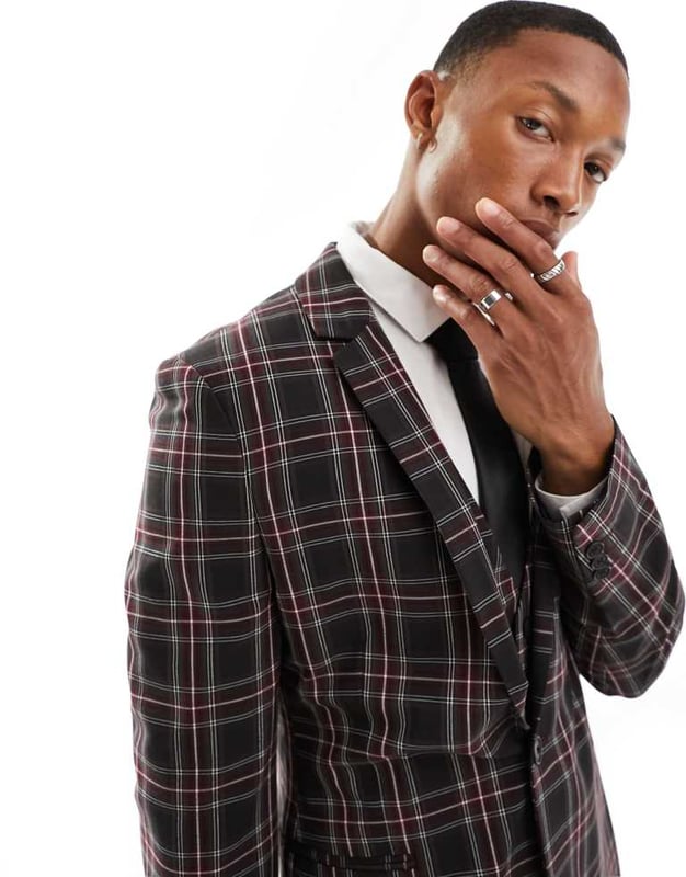 Suits by ASOS DESIGN Suit yourself Notch lapels Padded shoulders Single button fastening Pocket details Super-skinny fitSold By: Asos