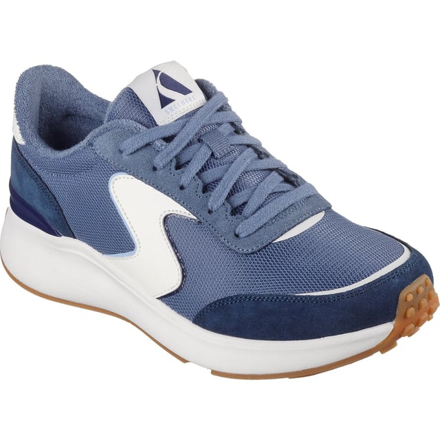 The Skechers BLVD retro revival is a trainer with a mesh upper with suede overlays featuring an air cooled Memory Foam comfort insole.