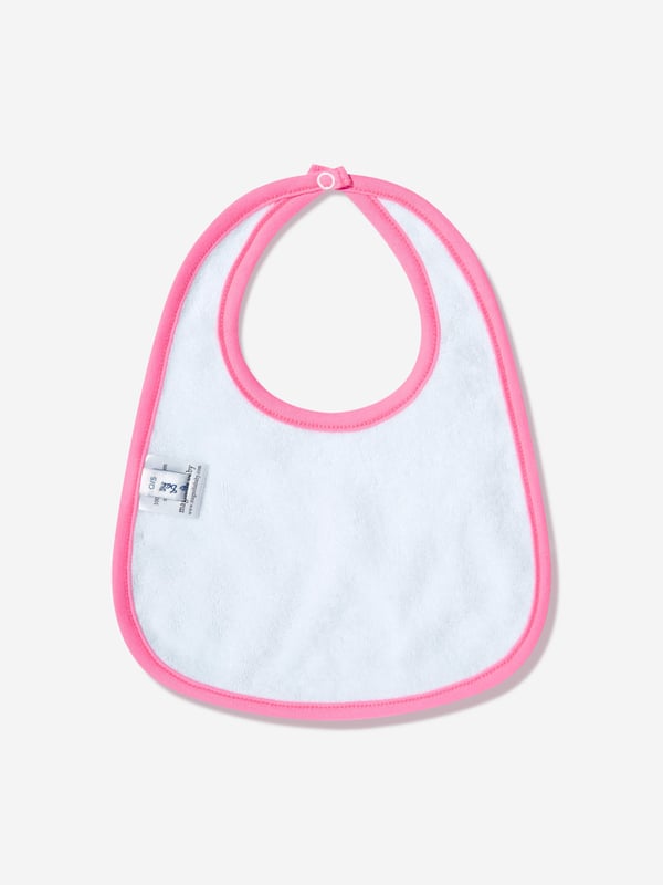 Magnolia Baby incorporate fine detailing and impeccable construction into their beautiful aesthetics. This baby girls pink bib is reflective of the label's passion for geometric abstracts. Crafted in beautiful pink trim unicorn patterning, she will look effortlessly adorable.  100% Pima Cotton  Press-Stud Fastenings  Towelled Fleece On Back