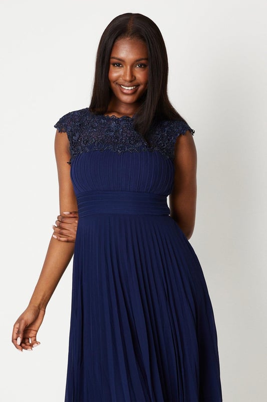 Pleated skirt midi dress clearance