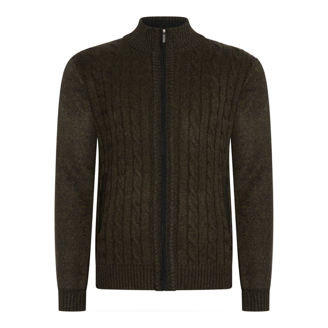 Chaqueta de punto Cappuccino Italia para hombre. El Cable Cardigan está hecho de 100% poliéster y tiene un corte regular.  Marca: Cappuccino ItaliaNombre del modelo: Cable CardiganCategoría: Chaqueta de punto para hombreComponentes: poliésterColor: verde