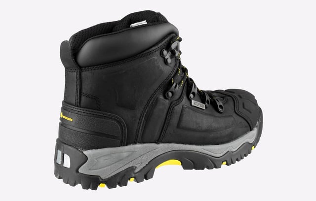 The AS803 Broad extra wide EE fit waterproof safety boot has an impressive fit being built on an extra-wide last. An anatomically moulded extra-wide steel toe cap provides an exceptionally roomy toe box area.
- Extra wide EE fit waterproof safety boot- Water resistant crazy horse leather upper- Internal DRI BLOC waterproof breathable membrane- Anatomically moulded extra wide steel toe cap- Wide and roomy toe box area- Removable PU footbed- Anti penetration steel midsole- Moulded rubber toe and heel guard- Cushioning phylon midsole combined- Hardwearing slip resistant rubber outsole in antistatic construction- Heat resistant outsole to 300 degrees