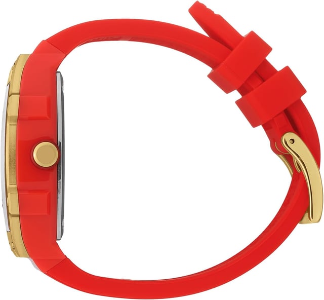 This Ice Watch Ice Boliday - Red Gold Analogue Watch for Women is the perfect timepiece to wear or to gift. It's Red  Tonneau case combined with the comfortable Red Silicone watch band will ensure you enjoy this stunning timepiece without any compromise. Operated by a high quality Quartz movement and water resistant to 5 bars, your watch will keep ticking. Stand out from the crowd with the ICE boliday - Red gold plastic. This red watch with gold detailing is the epitome of fun and daring. This Analogue watch has a  function: Luminous Hands and Luminous Numbers High quality 19 cm length and 19 mm width Red Silicone strap with a Buckle Case measurement: 36 X 47 mm,case thickness: 12 mm, case colour: Red and dial colour: Red