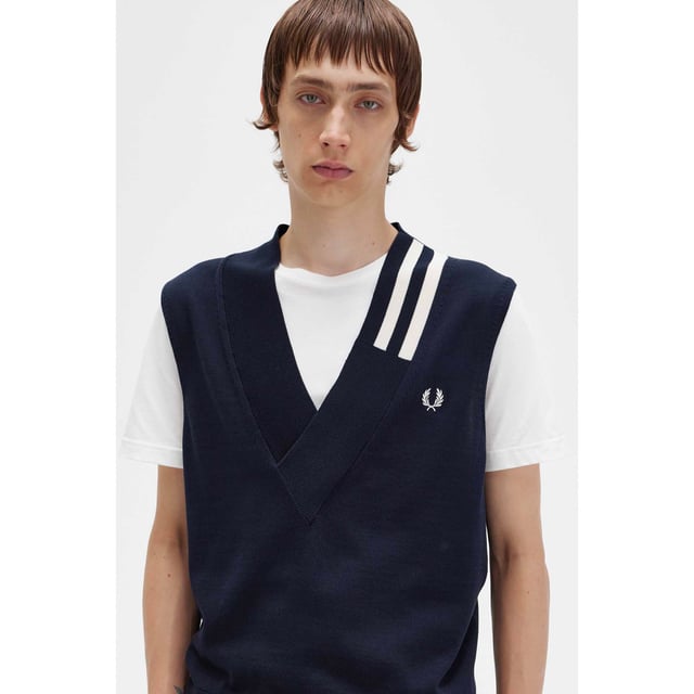 Fredperry Fp V-Ausschnitt Broken Tipped Tank Weste