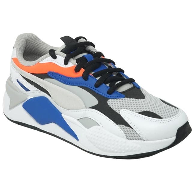 Puma RS-X3 Prisma grijze sneakers. Puma RS-X3 Prisma grijze sneakers. Stijl: 374758-03. Running System-stijl. Sneakers met vetersluiting. Branding op tong en zijkant