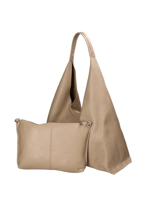 Bolso tote de hombro para mujer con bolso de mano interno con bandolera extraíble. Producto artesanal italiano en cuero genuino y paja. Hecho en Italia. Producto artesanal italiano. Hecho en Italia