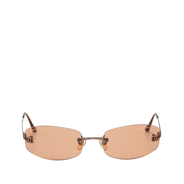 Orange rimless sunglasses clearance