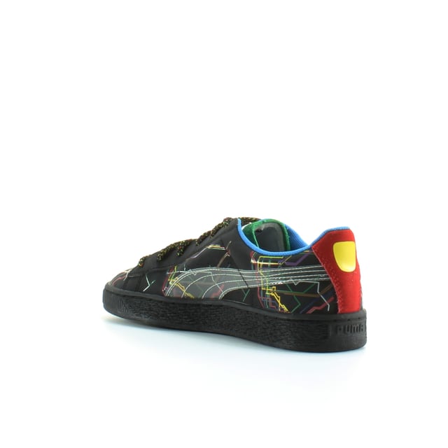 Puma Basket x Dee y Ricky Black Leather Mens Papacers 361498 01