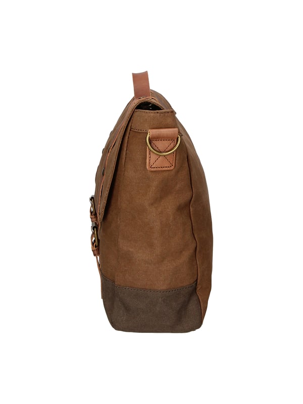 Unisex schoudertas gemaakt van canvas en echt leer. Handgemaakt product