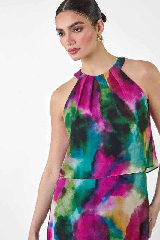 Chiffon overlay maxi dress hotsell