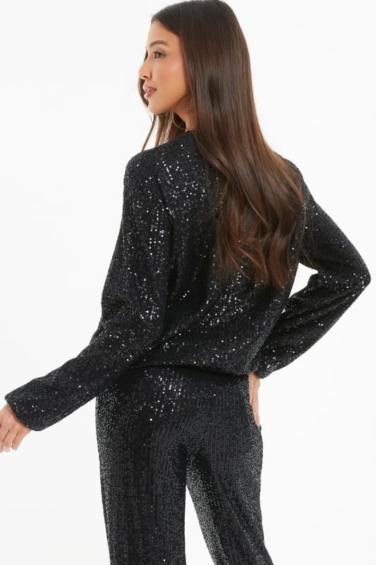 All Eyes on You Sequin Bomber Jacket main image 1