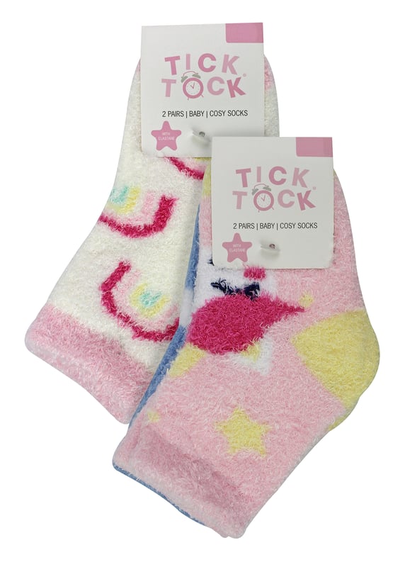 Sock Snob - 4 Pack Baby Girls Cosy SocksWrap your little one's feet in cozy chic with Sock Snob's 4 Pack Baby Girls Cosy Socks. Our carefully crafted socks come in sizes 0-6 Months, 6-12 Months, and 12-24 Months, making them a snug fit for growing toes. The irresistibly cute Unicorn and stripe designs pop with vibrant colours, delighting both your baby girl and you with every wear.Designed with love and joy, these socks are crafted to add a sweet touch of comfort to your baby girl's everyday wardrobe. They embody an enchanting combination of snugness, charm, and all-season versatility. With their bright and girly colours, these cosy socks are set to become a beloved staple.The benefits of Sock Snob’s Baby Girls Cosy Socks extend beyond their precious looks. They feature whimsical patterns that add a distinctive flair to your munchkin's outfits, all while the gentle fabric provides enduring coziness. Designed for countless giggles and tiny adventures, these socks are your go-to choice for daily sock wear that keeps those little feet warm and stylish.Essential Product Details- Vivacious and fun Unicorn and stripe designs- Constructed with high-quality fabric for enduring wear- Adorably sweet and sensible design- Tailored for growing babies' needs- Ideal for the splash of playfulness in everyday attire- Sizes for all stages: 0-6 Months, 6-12 Months, and 12-24 Months