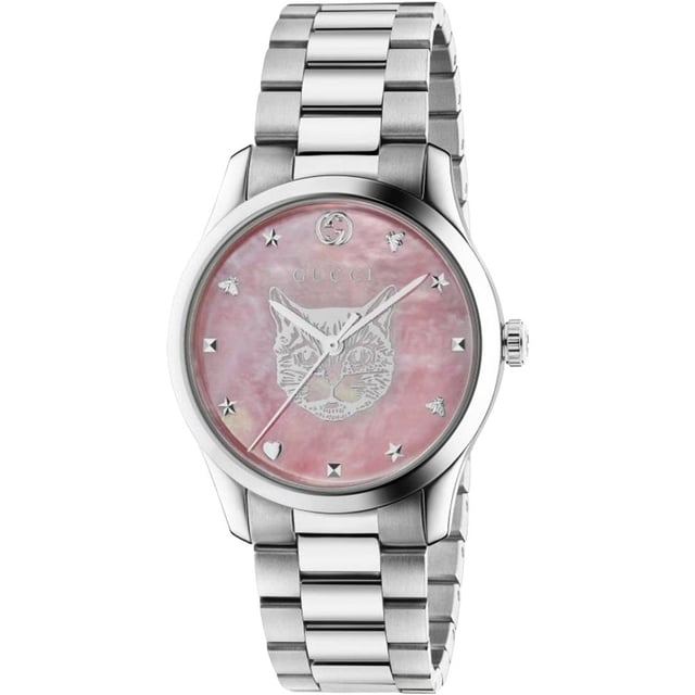 Model: YA1264166EAN: 731903484917Movement: Battery Operated QuartzBracelet color: SilverWaterproofing: 50 Meters - 165 FeetDial Color: PinkBracelet material: Stainless SteelDial diameter: 38 mmGender: UnisexDisplay: AnalogStyle: CasualFeatures: Hour, Minute, SecondGlass type: Scratch Resistant SapphireShape: RoundCase color: Silver