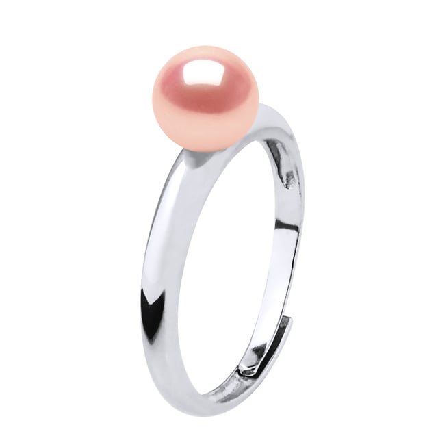 Ring Rush Echte zoetwaterparels Round 6-7 mm - Kwaliteit AAAA + - COLORI NATURAL ROSE - Verstelbare vanaf maat 48 tot Size 62-925 duizendste rhodium - 2 jaar garantie op fabricagefouten in haar geval met -Livrée een certificaat van echtheid en een internationaal garantie - Al onze juwelen zijn gemaakt in Frankrijk.