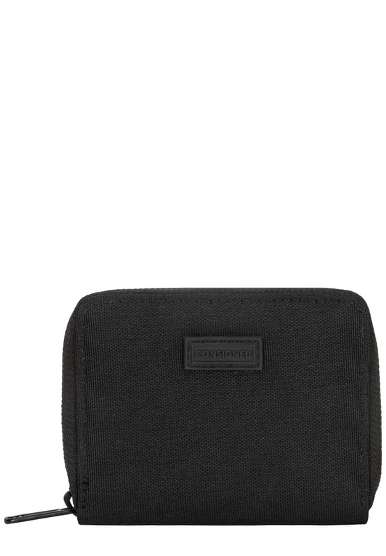 Constructed from water-resistant woven nylon, the Selus Zip Round Wallet has been designed with functionality in mind. The zip round opening ensures extra security whilst the internal design features two internal compartments and three card slots. Features: , Water-resistant woven nylon, CONSIGNED rubberised patch logo, Zip around opening, Two internal compartments, Three card slots, CONSIGNED branded lining Style Ref: 50554 BLACK