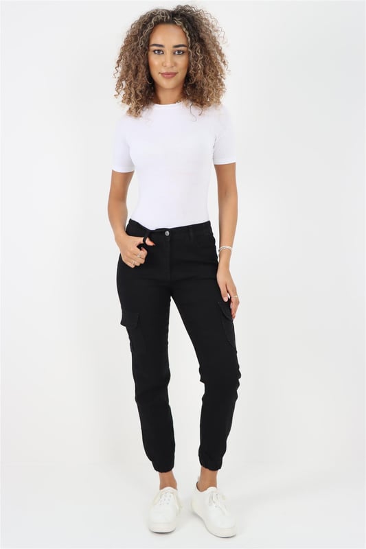 Black cuffed jeans womens sales