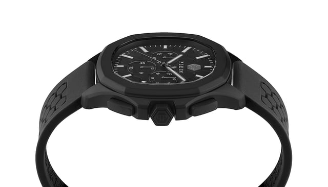 This Philipp Plein $keleton $pectre Chronograph Watch for Men is the perfect timepiece to wear or to gift. It's Black 44 mm Round case combined with the comfortable Black Silicone watch band will ensure you enjoy this stunning timepiece without any compromise. Operated by a high quality Quartz movement and water resistant to 5 bars, your watch will keep ticking.