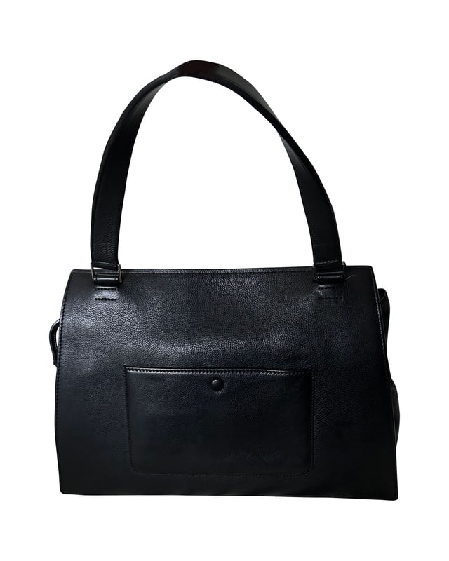 Celine Medium Edge Handbag in Black Calfskin Leather