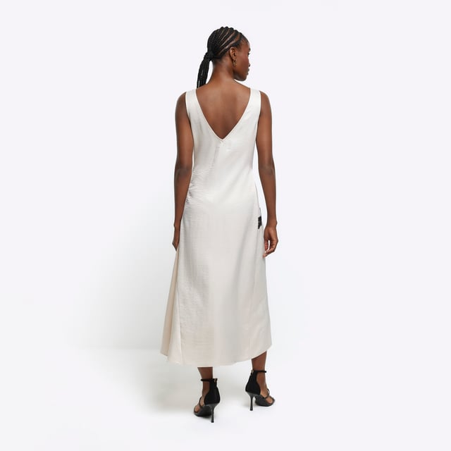chinese dress ladies Rent River Island Cream Embellished Long Sleeve Maxi Dress main image 0