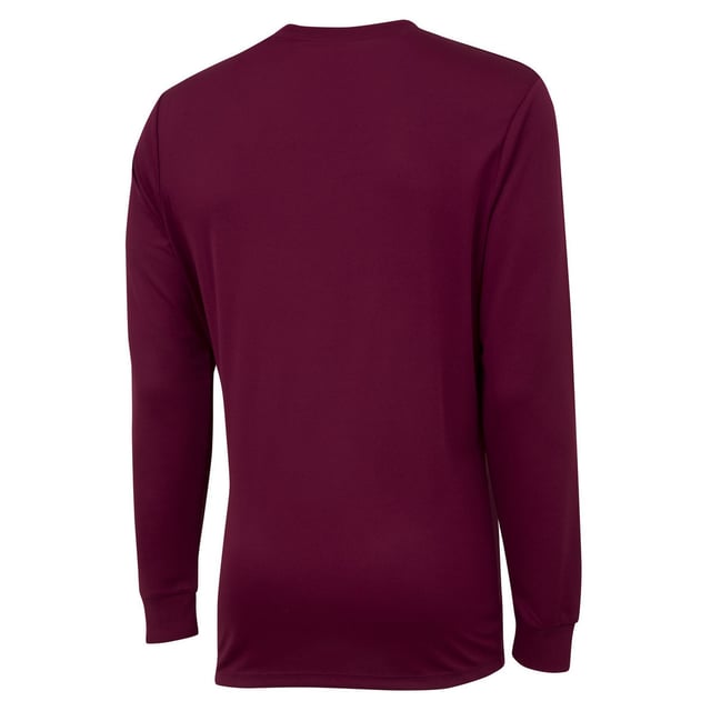 100% Polyester. Fabric: Micro Eyelet. Design: Logo. Neckline: Crew Neck, Ribbed. Sleeve-Type: Long-Sleeved. Cuff: Ribbed.