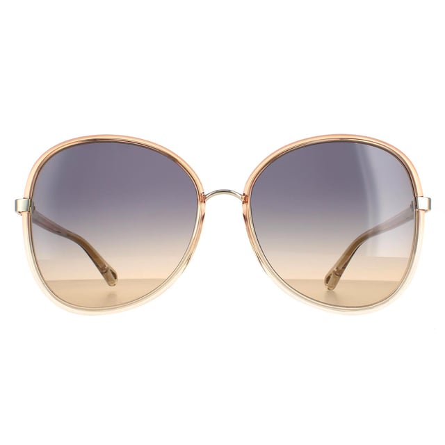 Las gafas de sol Chloe Butterfly Ladies Orange Crystal Blue Gradient Ch0030s Franky son un elegante estilo mariposa fabricado en acetato ligero. El logotipo de Chloe luce en las finas patillas para garantizar la autenticidad de la marca.