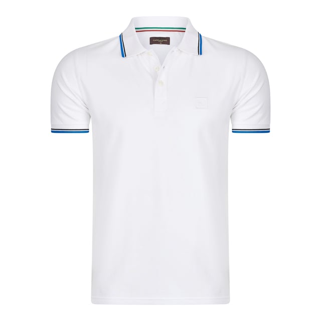 Polotröja för män från märket Cappuccino Italia. Cappuccino Italias polotröjor är tillverkade av bomull och polyester och har en normal passform. Den mjuka bomullen ger hög komfort.  Varumärke: Cappuccino ItaliaModellnamn: Polo Applique PiqueKategori: polo för mänMaterial: bomull och polyesterFärg: vit