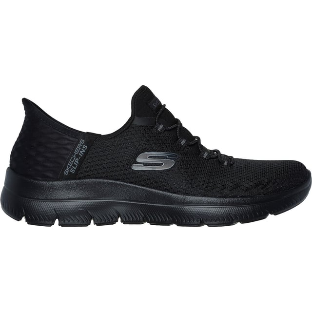 Pick up the pace with increased ease-of-wear and platinum comfort wearing Skechers Hands Free Slip-ins: Summits - Diamond Dream. Designed with our exclusive Heel Pillow, a metallic midsole trim and a cushioned Memory Foam comfort insole.