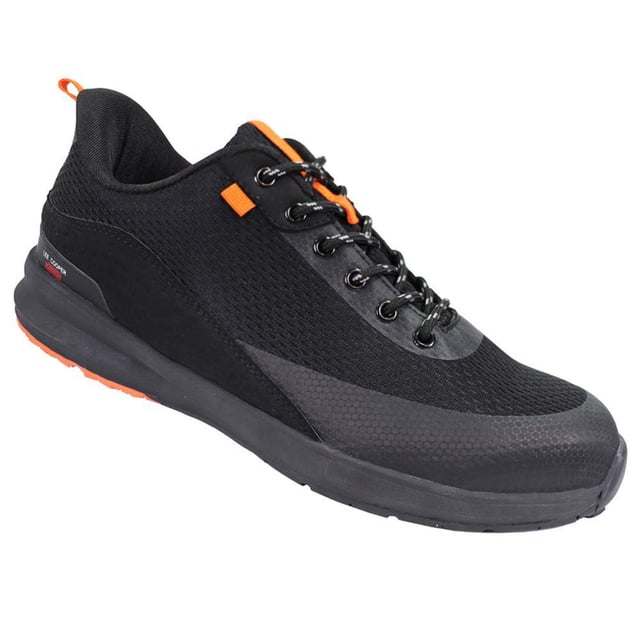 Upper: Knitted, Mesh, Polyester, PU (Polyurethane). Insole: Synthetic. Outsole: Synthetic. 6 Eyelets. Toe Protection (Joules): 200. Padded Collar, Padded Tongue, Pull Tab, Withstands 15KN Of Compression Force. Fabric Technology: Slip Resistant. Flat. Cut: Low. Design: Plain. Conforms to Safety Standard: EN ISO 20345 SB, SRA. Toe Style: Steel Toe Cap. Fastening: Lace Up.