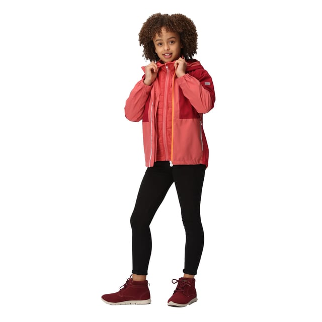 Material: 90% Polyester, 10% Elastane. Lining: Mesh. Fabric: Stretch. Design: Colour Block, Logo, Sleeve Patches. Fabric Technology: Breathable, Ergonomic, Flexible, Insulating, Isotex 15000, Quick Dry, Thermo-Guard, Waterproof, Windproof. 3 Brightness Modes, 3 in 1, 360 Degree Reflection, Brite Lite Sleeve Torch, Built-In Battery, Padded, Rechargable Battery, Stretch Panels. Neckline: Hooded. Cuff: Hook And Loop Strap. Sleeve-Type: Long-Sleeved. Hood Features: Elasticated, Grown On Hood. Pockets: 1 Chest Pocket, 2 Lower Pockets, Zip. Fastening: Full Zip. 10000g/m²/24hrs. Hem: Shockcord Hem. Please Note: Printed Name Label up to Age 8.