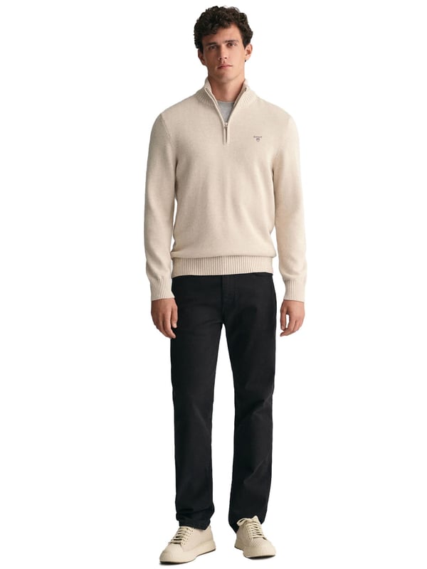 GANT Classic Cotton Half Zip Jumper in Green for Men | UK