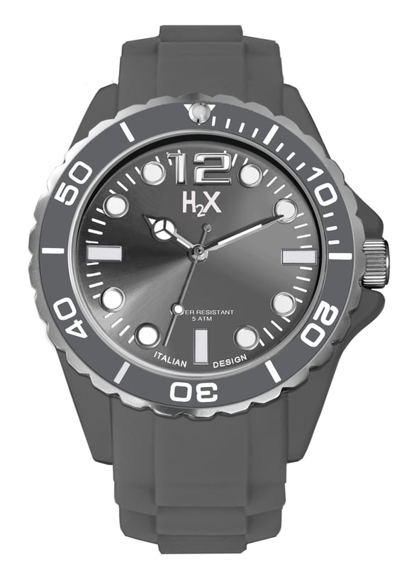 H2X Men's SG382UG1 Reef Luminous Water Resistant Grey Soft Rubber Watch [Watch]
