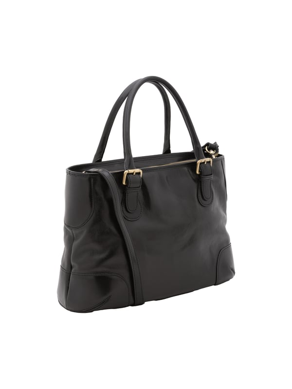 Bolso bandolera para mujer. El cierre es con cremallera. Hay dos bolsillos internos con cremalleras. Los bolsillos externos están ausentes. La bandolera es extraíble en piel. El mango es de piel. Hay dos compartimentos internos. El material exterior es auténtica piel de vacuno. Internamente está forrado en algodón. Medidas: 28x43x16 cm. Hecho en Italia