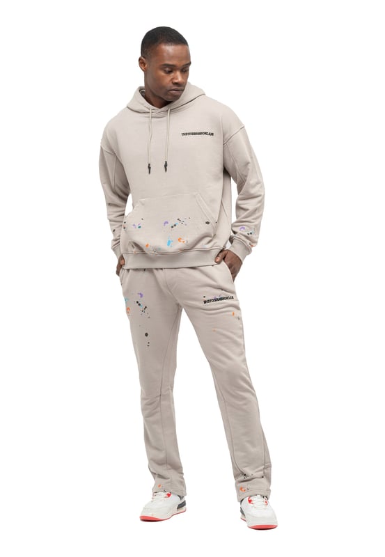 Tom Barron Herren-Trainingsanzug-Set Paint Splatter in Oversize
