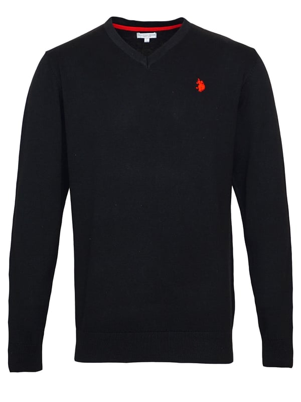 U.S. POLO ASSN. Fijn gebreide trui voor heren. Elegant en sportief tegelijk. Het merklogo is discreet maar duidelijk zichtbaar.